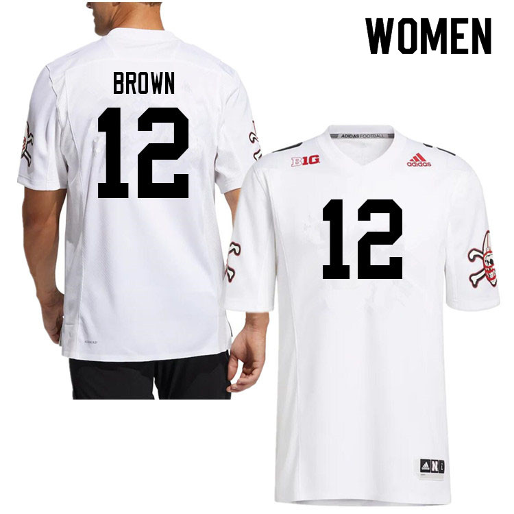 Women #12 Omar Brown Nebraska Cornhuskers College Football Jerseys Sale-Strategy